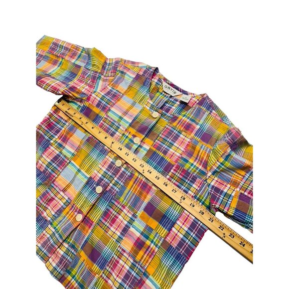 Vintage Orvis Madras Plaid Patchwork Button Up Shirt Womens 12 - Picture 5 of 9